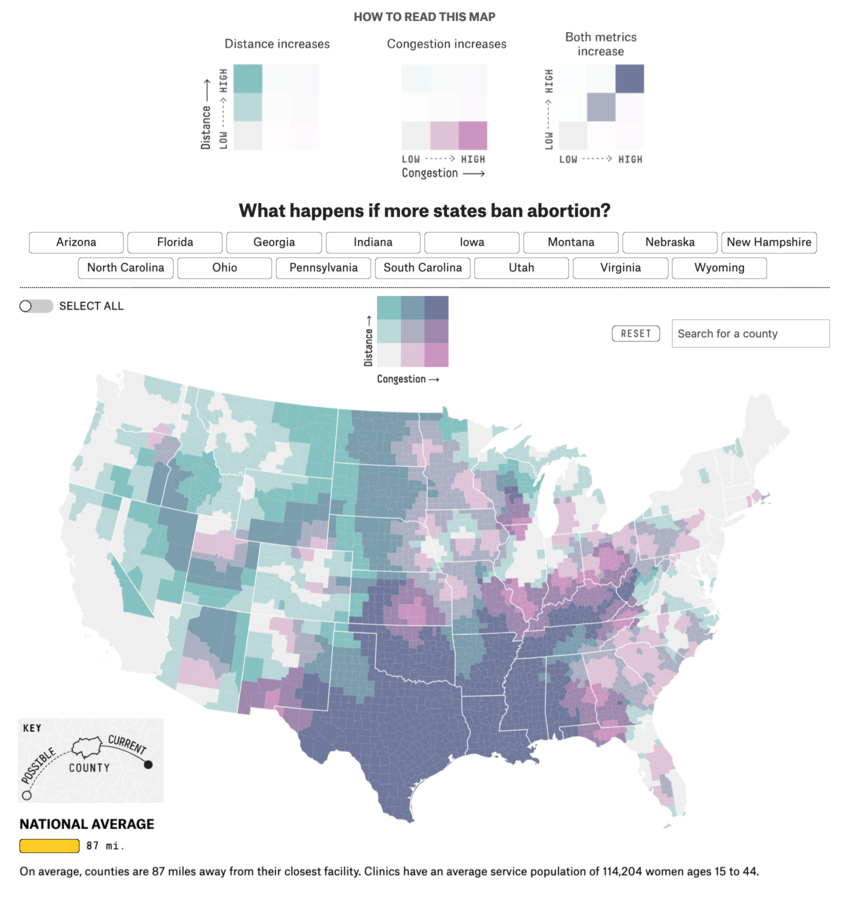 What happens if more states ban abortion? by Aaron Bycoffe and Elena Mejía for FiveThirtyEight, March 2023